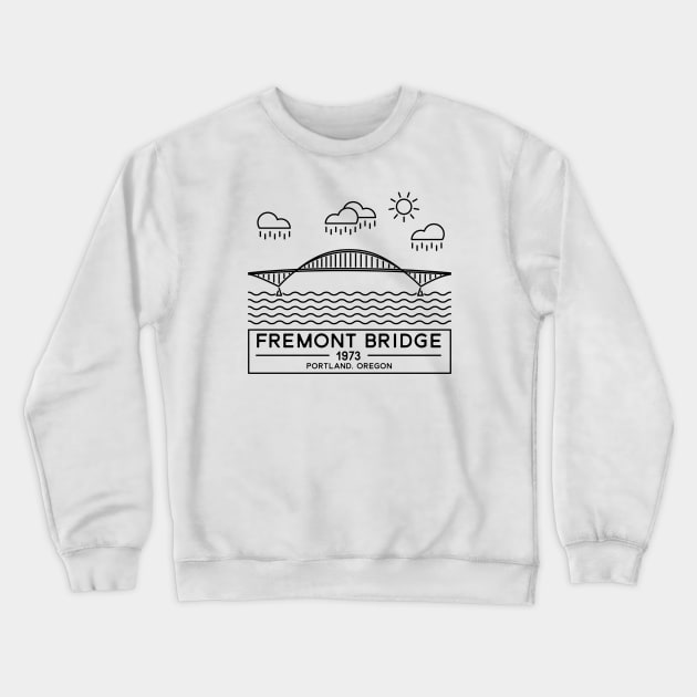 Fremont Bridge Portland Crewneck Sweatshirt by jkim31